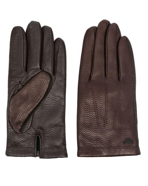 Emporio Armani Leather Gloves in Brown for Men Lyst UK