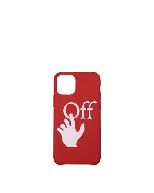 Off-White c/o Virgil Abloh Red Porta Iphone Iphone 11 Pro Uomo Poliuretano Rosso