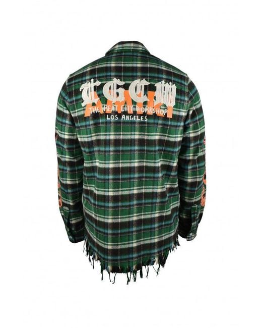 Amiri Green And Check Overshirt for men