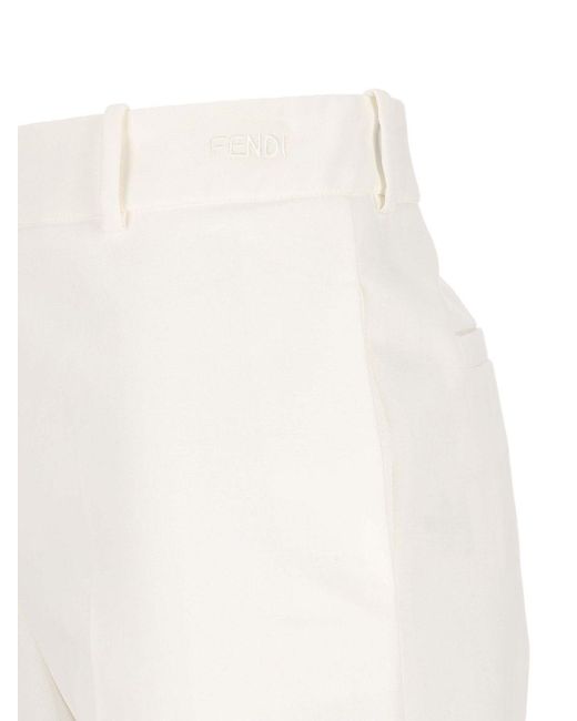 Fendi White Cotton Trousers