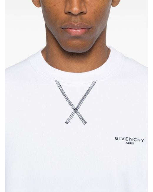 Givenchy White Logo Cotton Hoodie for men