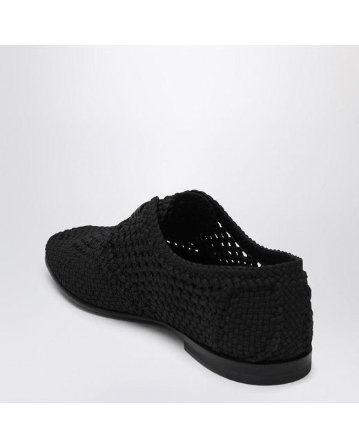 Dolce & Gabbana Black Crochet Lace-Up Shoes