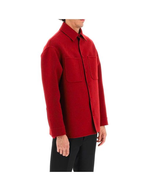 Fendi Wolle FF Monogramm Jacke in Red für Herren