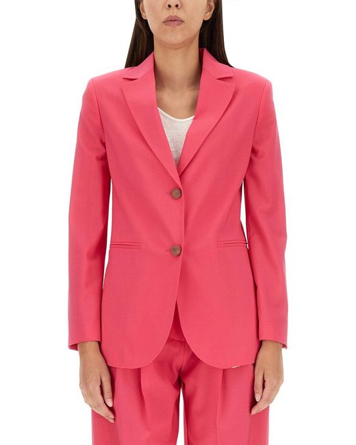 Alysi Red Single-Breasted Jacket