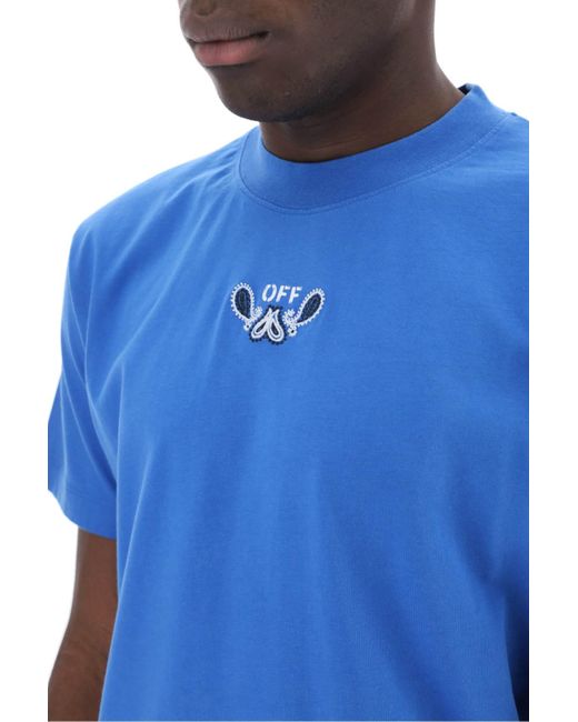 Off-White c/o Virgil Abloh "Bandana Pfeilmuster T -Shirt in Blue für Herren