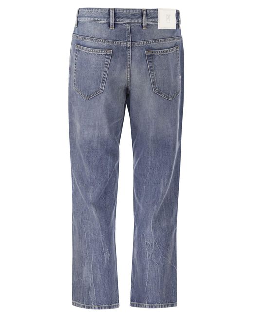PT Torino Rebel Rechte Poot Jeans in het Blue voor heren