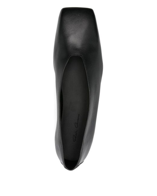 Rick Owens Gray Leather Ballet Flats