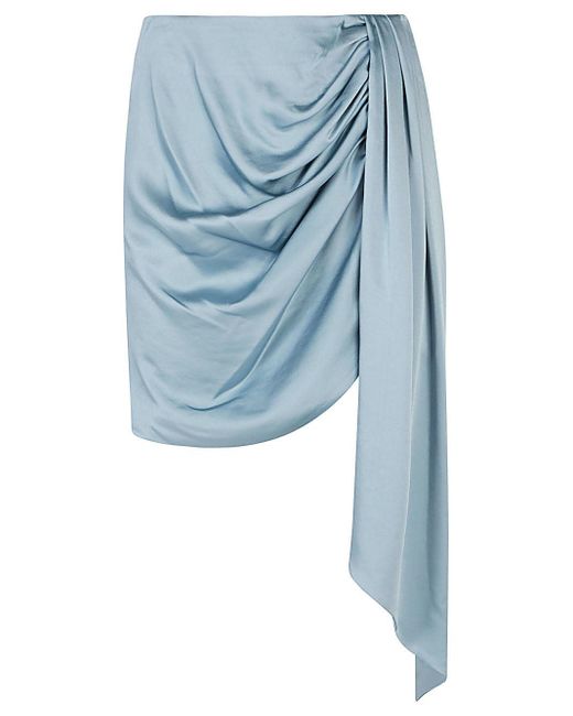 Jonathan Simkhai Blue Mae Draped Mini Skirt