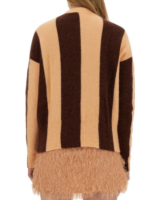 Alysi Brown Maxi Row Sweater