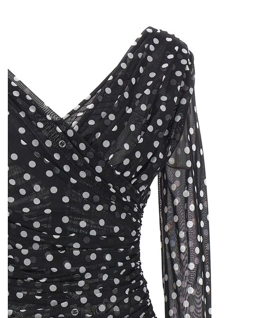 Polka Dot Top drapé avec Dolce & Gabbana en coloris Black