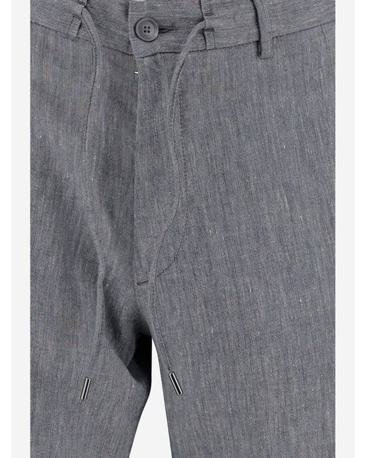 Boss Gray Stretch Linen Blend Short Pants for men
