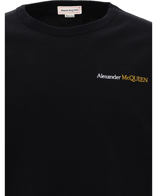 Alexander McQueen Bestickte T -Shirt in Black für Herren