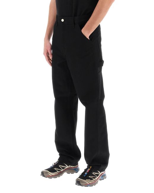 Pantalones de doble rodilla de algodón orgánico de Carhartt de hombre de color Black