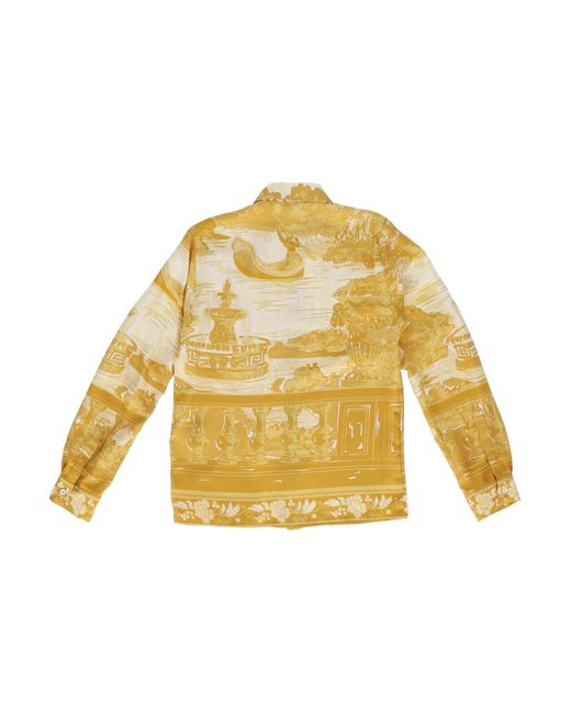 Versace Yellow Formal Shirt Twill Seta The Grotto Kids