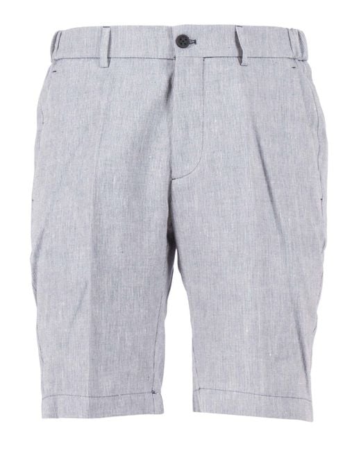Berwich Blue Ber_Muda Elax Pants Lyocell Linen Cotton Bermuda Short for men
