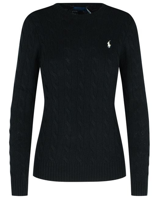 Polo Ralph Lauren Black 'Julianna' Wool Blend Sweater