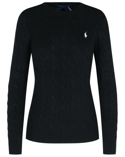 Polo Ralph Lauren 'julianna' Black Wool Blend Sweater