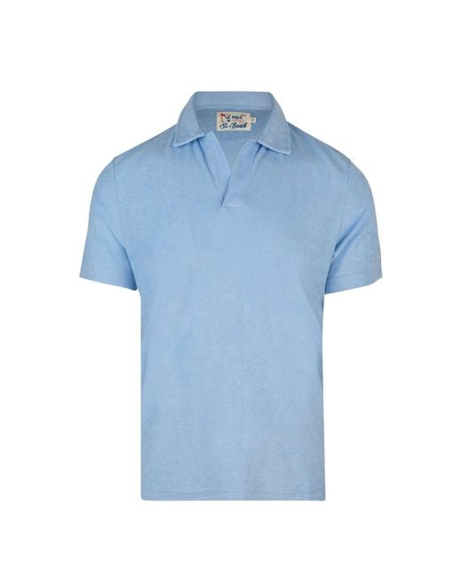 Mc2 Saint Barth Blue Polo Jeremy Azzurra in Spugna