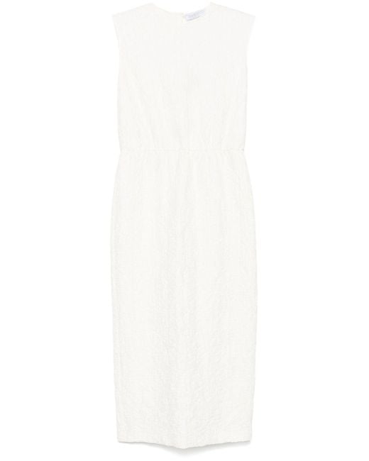Harris Wharf London White Cotton Long Dress