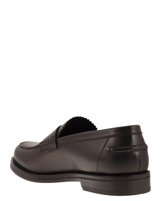 Doucal's Leer Penny Loafer in het Black voor heren