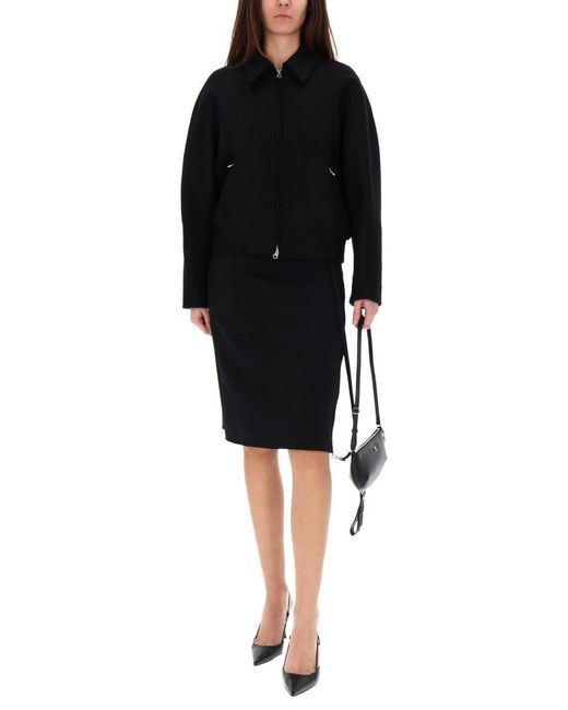 Courreges Black Nylon Hooded Jacket