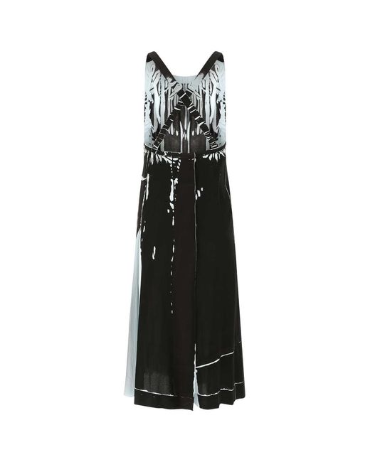 Prada Black Printed Stretch Viscose Dress