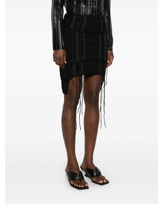 Helmut Lang Mini-Rok Met Veters in het Black