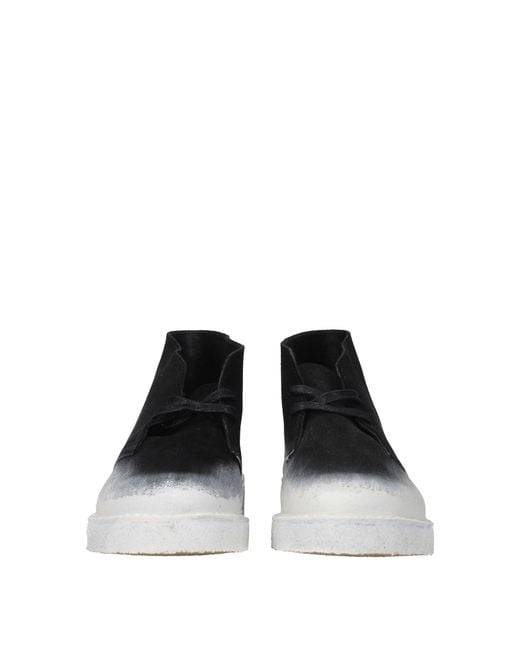 Clarks Black Stivaletti Uomo Camoscio Nero/Gesso for men