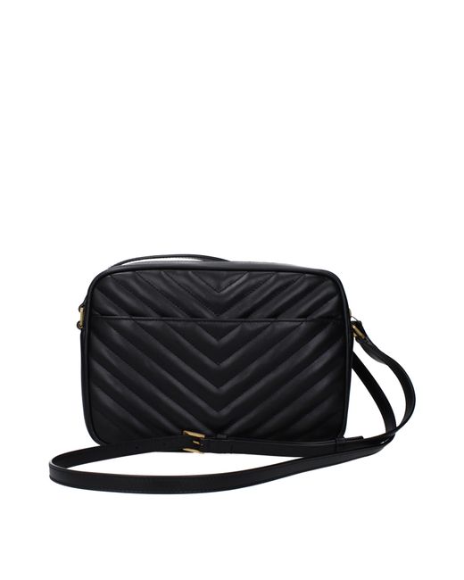 Saint Laurent Black Borse A Tracolla Lou Donna Pelle Nero