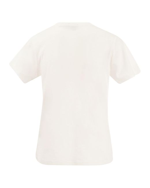 Maglietta Crew Neck con ricamo di Polo Ralph Lauren in White