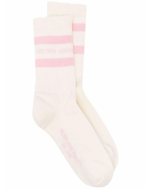 Golden Goose Deluxe Brand Pink Socks High Rib/ Stripes//Ripped