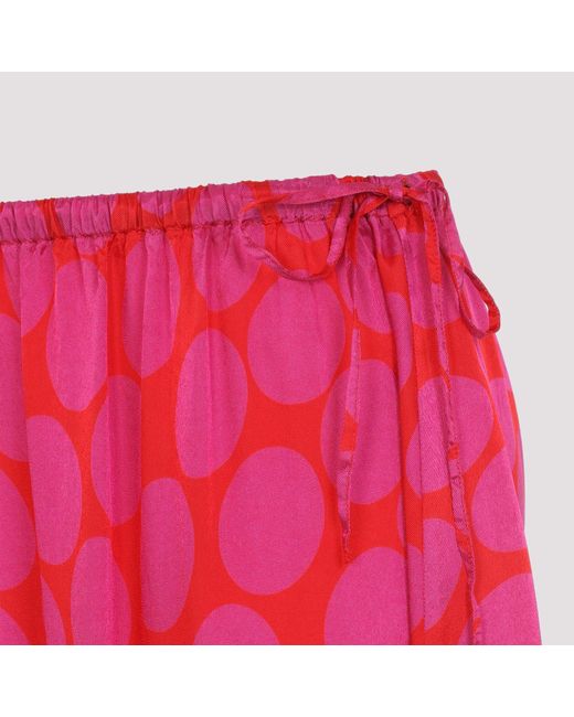 Dries Van Noten Samila Midi-rok in het Red