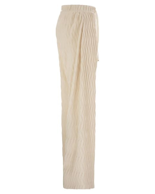 Herno Natural Trousers With Crumpled Effect