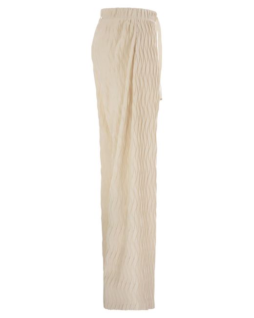 Herno Broek Met Verfrommeld Effect in het Natural