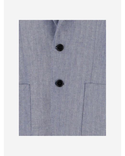 Brian Dales Blue Single Breasted Linen Jacket
