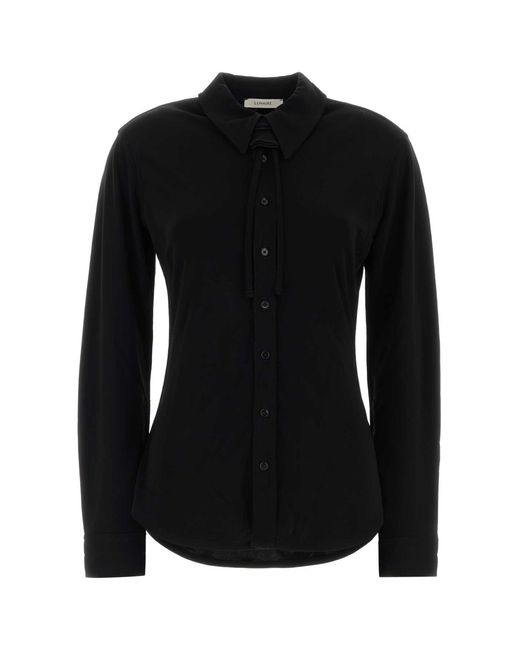 Lemaire Black Slim Solid Shirt