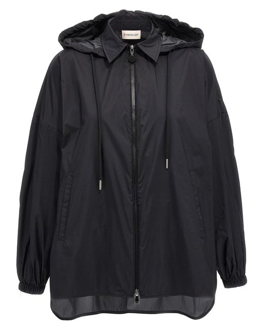 Moncler Black Ruffled Windbreaker