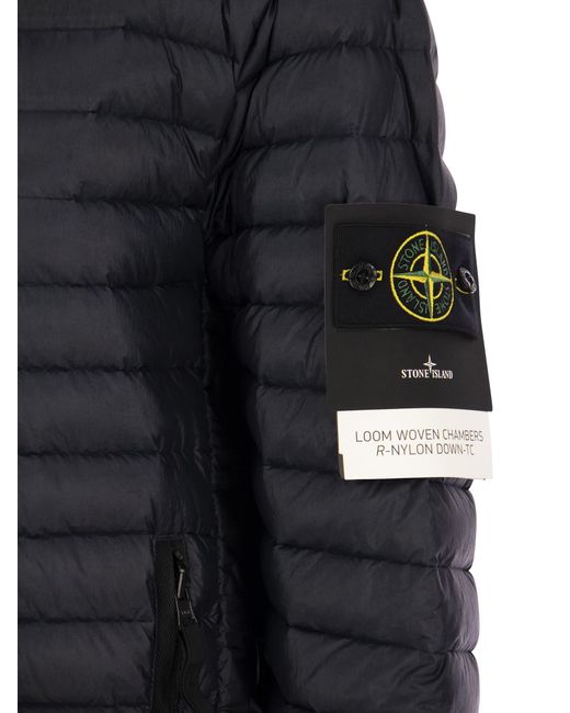 Stone Island Black Packable Lightweight Down Jacket With Hood for men
