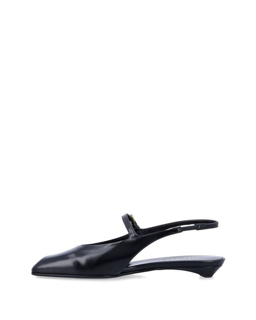Prada Blue Leather Slingback Ballet Flats