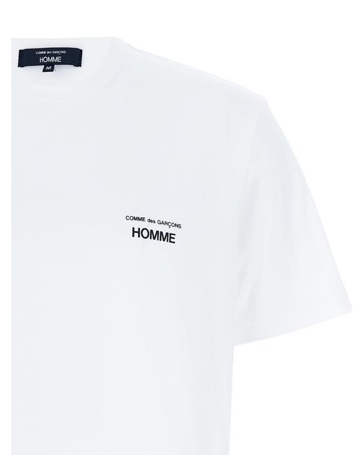 Comme Des GarÃ§ons Homme Comme des Garҫons Homme Logo T -Shirt in White für Herren