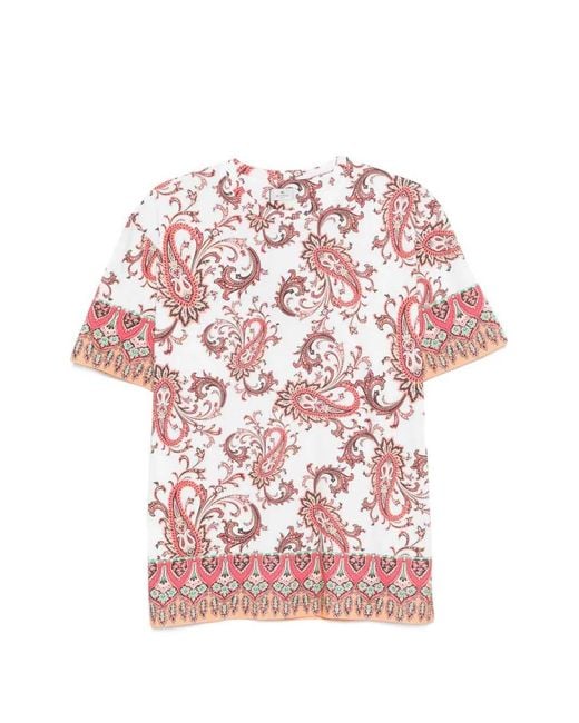 Etro Pink Cotton T-Shirt Roma