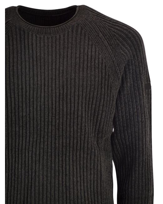 Rrd Black Velvet Rave Round Knit Crew Neck Jumper for men
