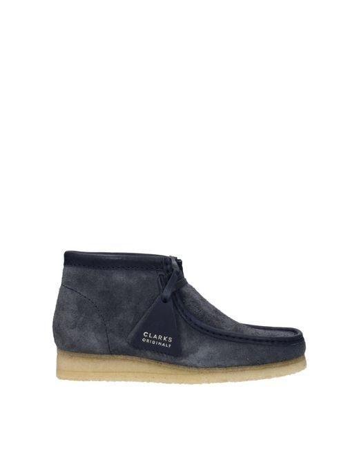 Clarks Blue Wallabee Boots Suede for men
