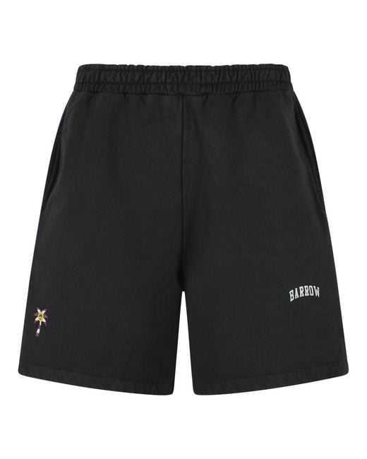 Barrow Black Cotton Bermuda Shorts for men