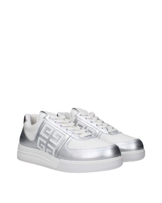 Givenchy White Sneakers Uomo Pelle Bianco/Argento for men