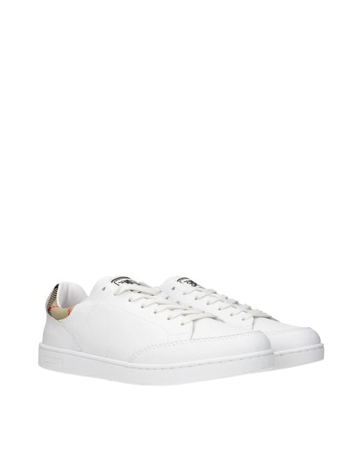 Burberry White Sneakers/Sand Leather
