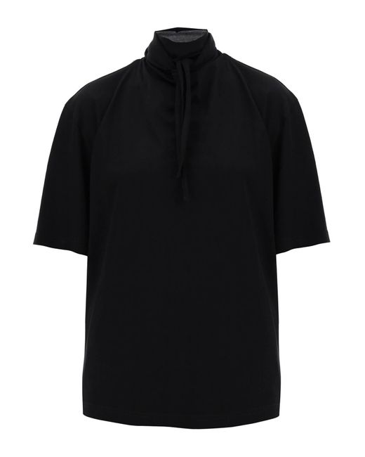 Lemaire Black "Foulard Collar T -Shirt mit