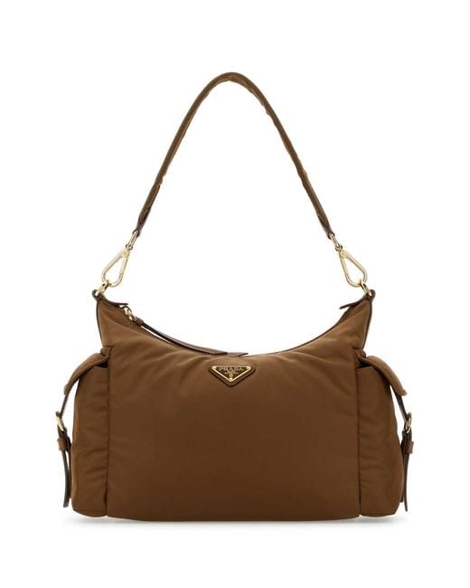 Prada Brown Explore Brandy Re-Nylon Clutch Bag