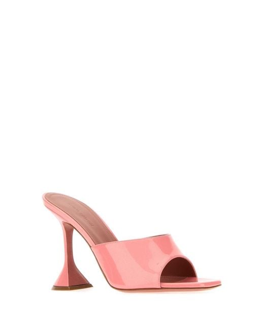 AMINA MUADDI Pink Leather Lupita Mules