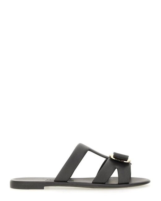 Ferragamo Black Solid New Vara Sandals